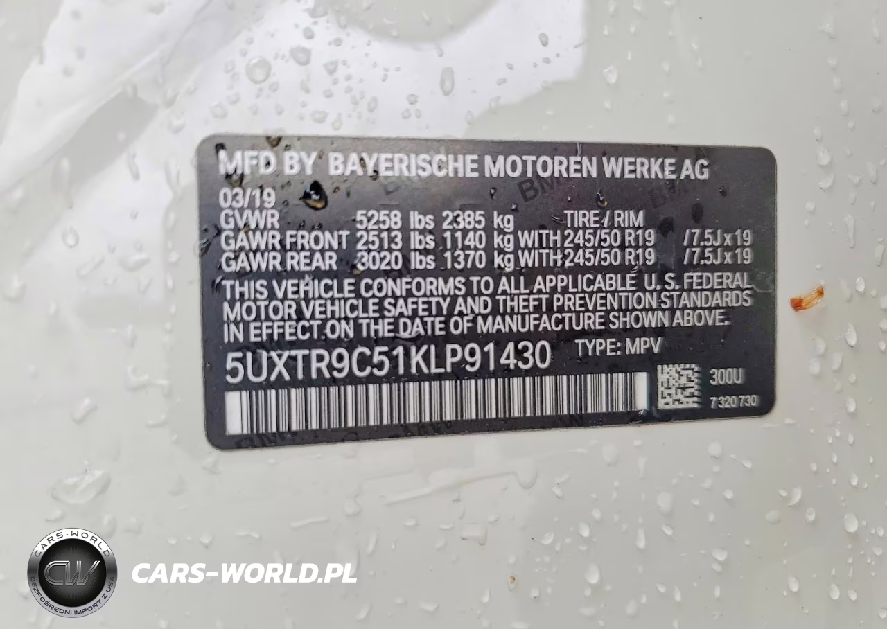 2019 BMW X3 xDrive30I VIN:5UXTR9C51KLP91430 - 14