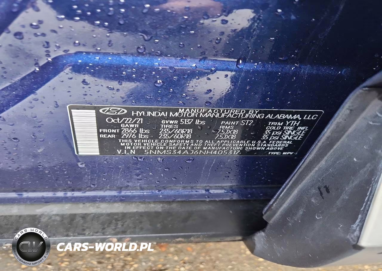2022 Hyundai Santa Fe Sel VIN:5NMS34AJ6NH405317 - 13