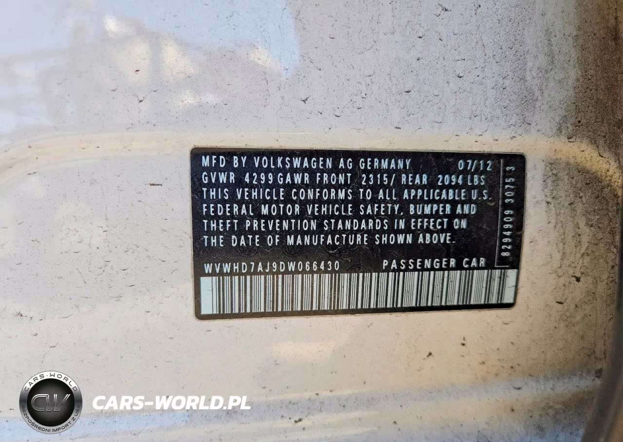 2013 Volkswagen Gti VIN:WVWHD7AJ9DW066430 - 12