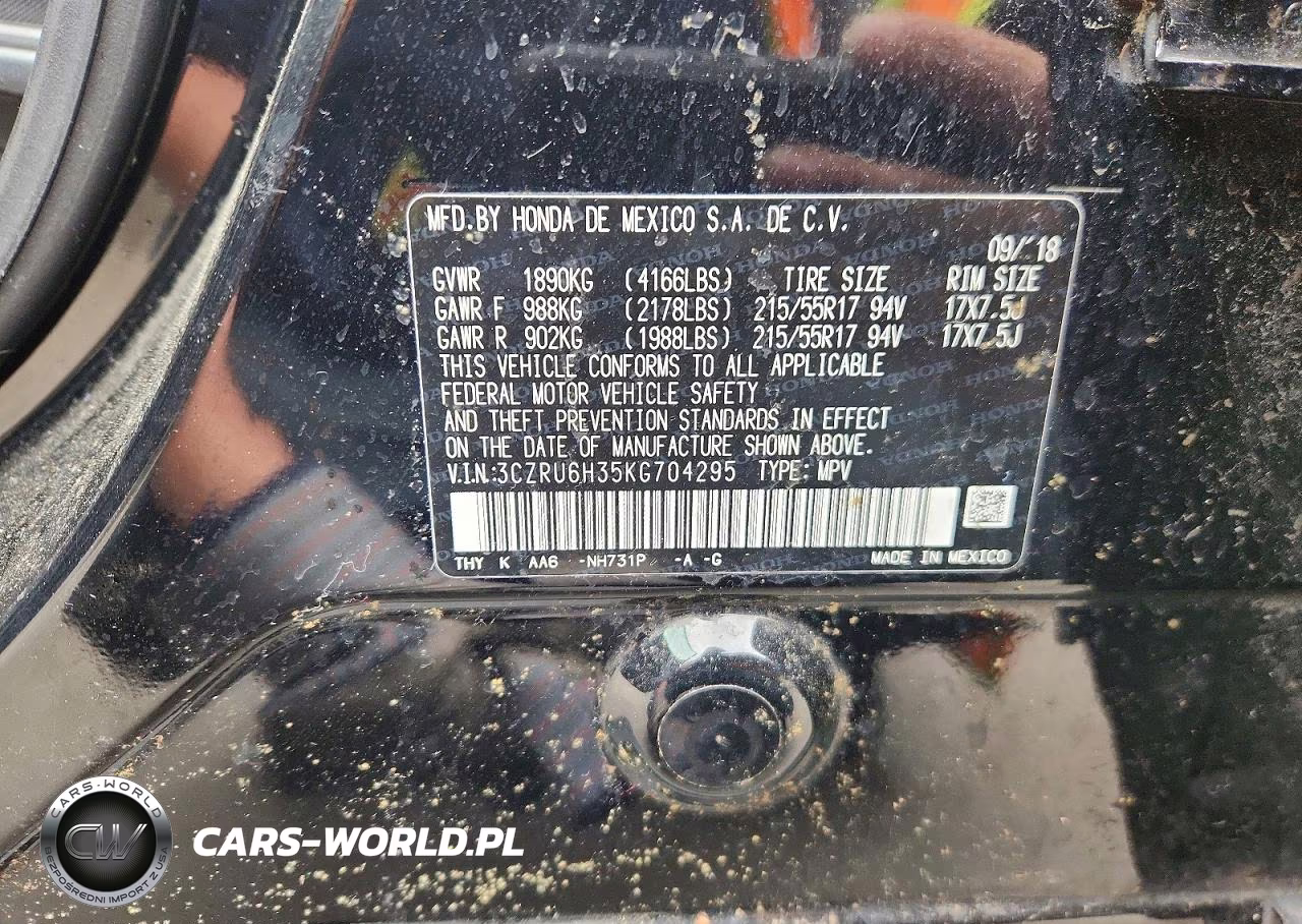 2019 Honda Hr-V Lx VIN:3CZRU6H35KG704295 - 12