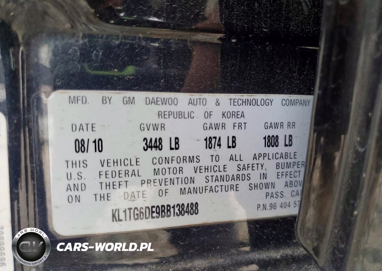 2011 Chevrolet Aveo Lt VIN:KL1TG6DE9BB138488 - 12