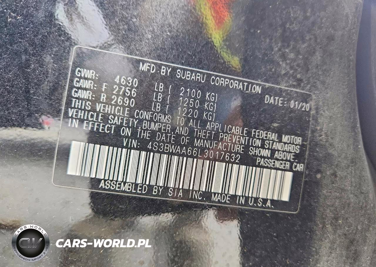 2020 Subaru Legacy VIN:4S3BWAA66L3017632 - 12