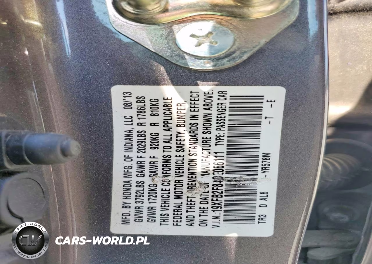 2013 Honda Civic Ex VIN:19XFB2F84DE066111 - 12