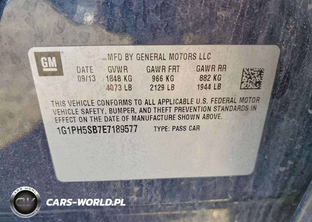 2014 Chevrolet Cruze Eco VIN:1G1PH5SB7E7189577 - 12