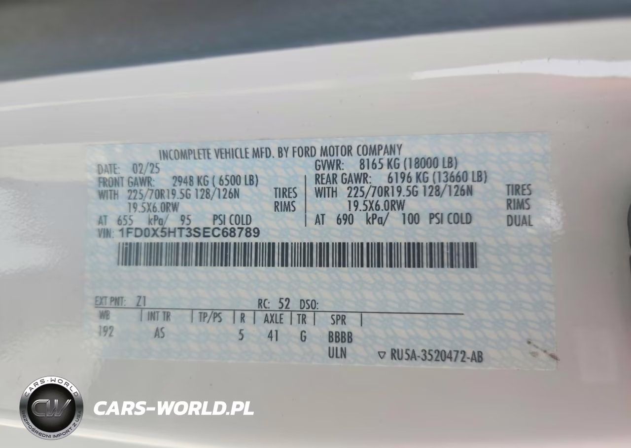 2025 Ford F550 Super Duty VIN:1FD0X5HT3SEC68789 - 13