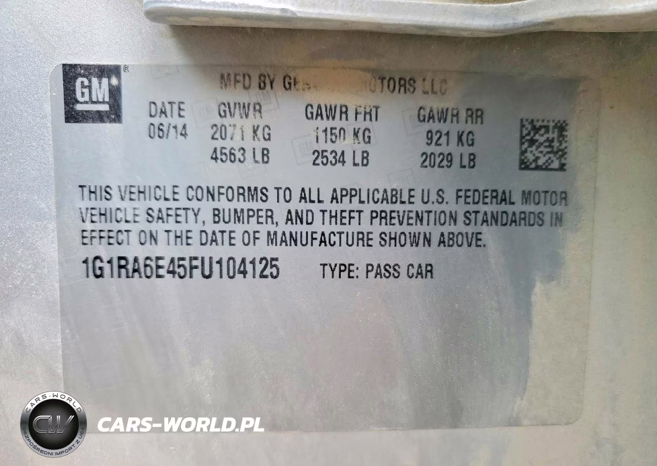 2015 Chev Volt VIN:1G1RA6E45FU104125 - 13