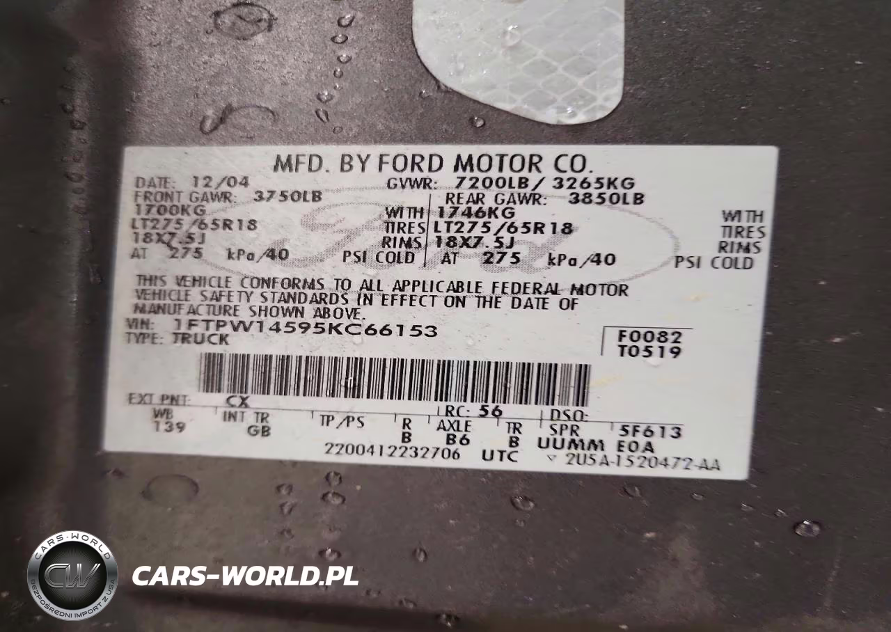 2005 Ford F150 Supercrew VIN:1FTPW14595KC66153 - 12