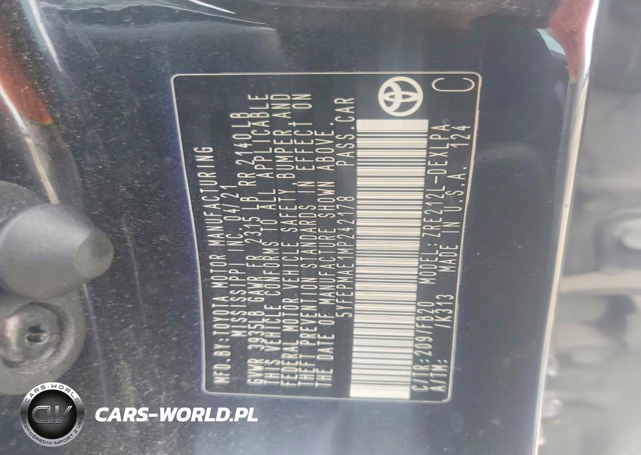 2021 Toyota Corolla Le VIN:5YFEPMAE1MP242178 - 13