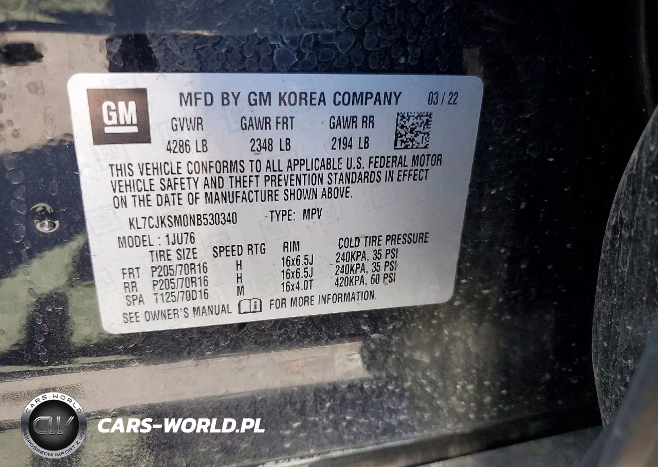 2022 Chevrolet Trax Ls VIN:KL7CJKSM0NB530340 - 13