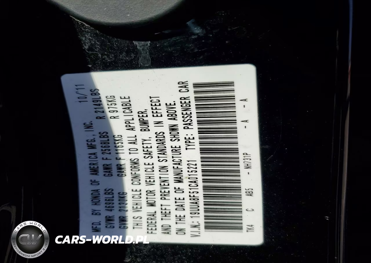 2012 Acura Tl VIN:19UUA8F51CA015221 - 12