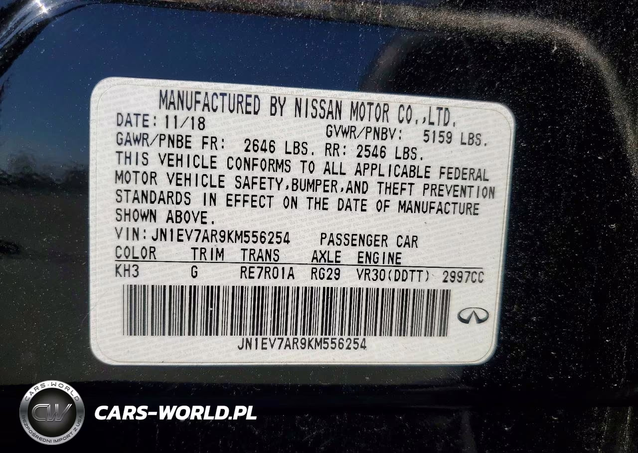 2019 Infiniti Q50 3.0T Luxe VIN:JN1EV7AR9KM556254 - 12