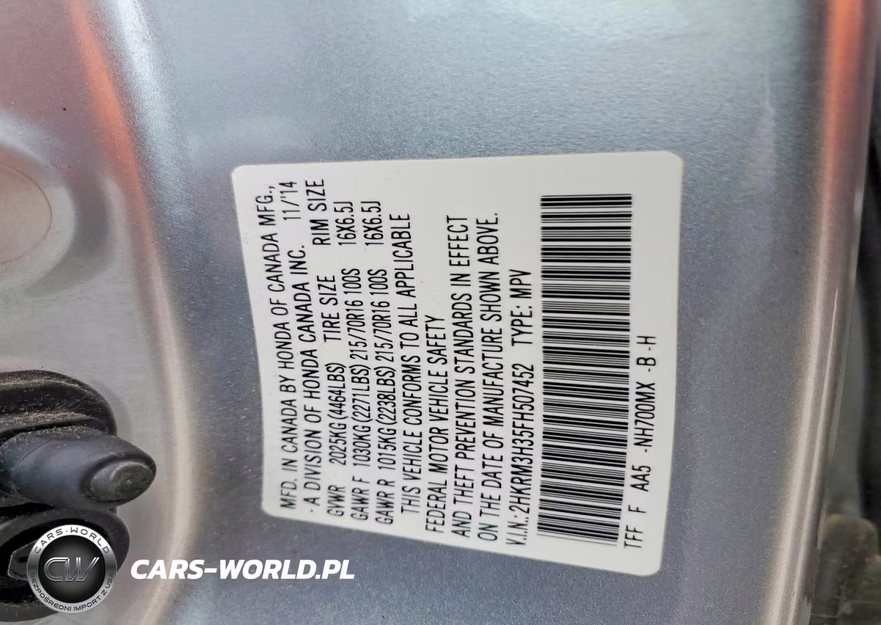 2015 Honda Cr-V Lx VIN:2HKRM3H35FH507452 - 12