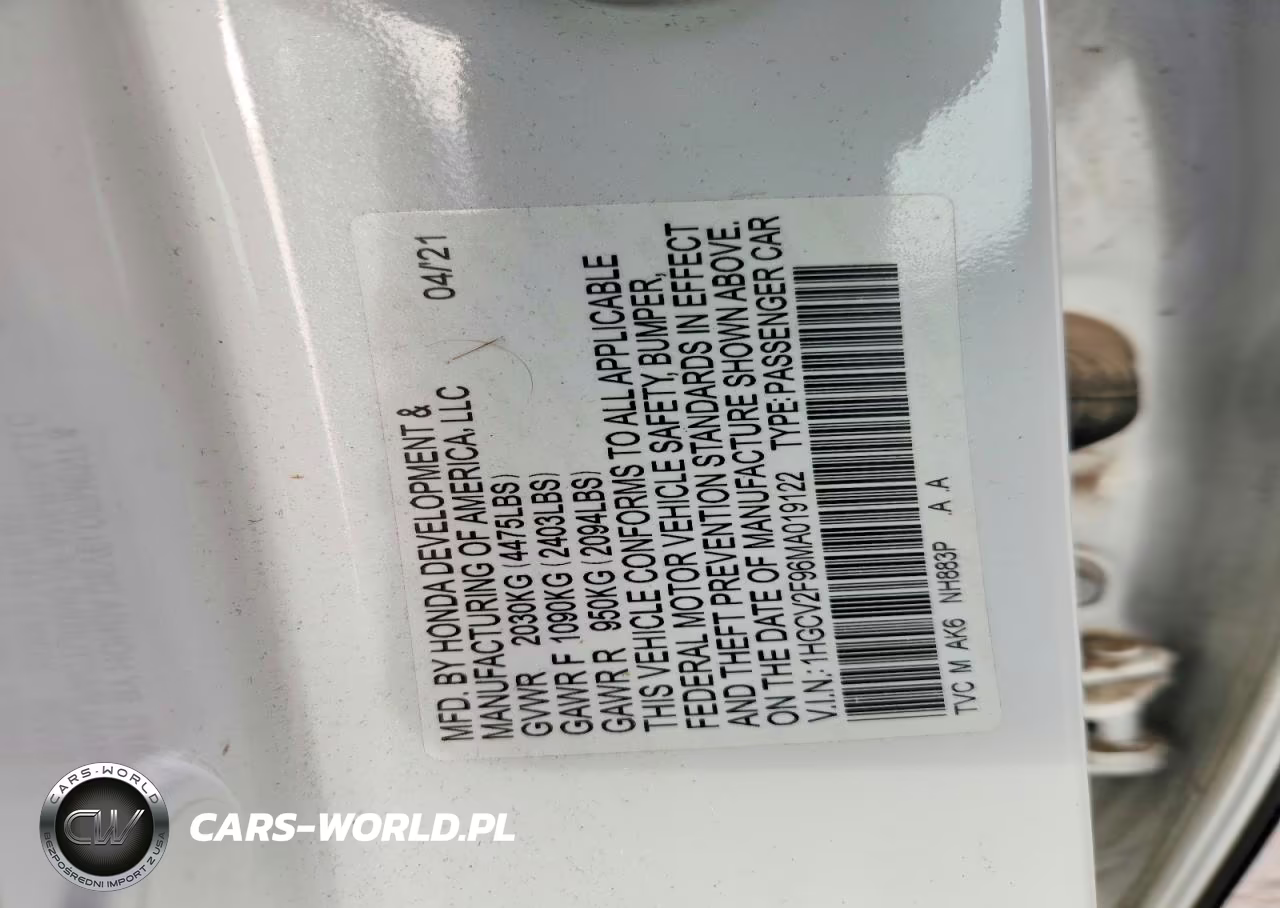 2021 Honda Accord Touring VIN:1HGCV2F96MA019122 - 12