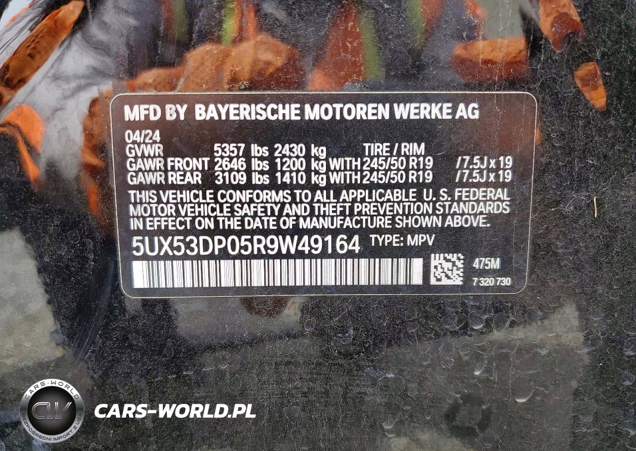 2024 BMW X3 xDrive30I VIN:5UX53DP05R9W49164 - 14