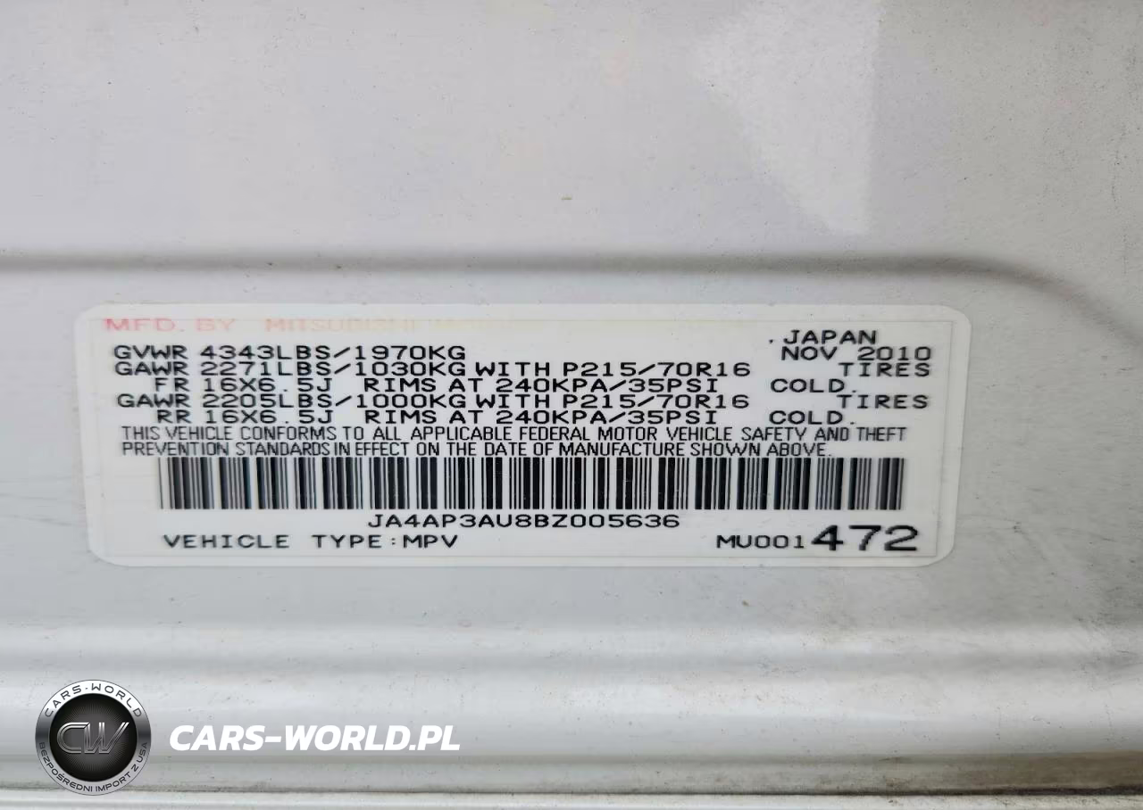 2011 Mitsubishi Outlander Sport Es VIN:JA4AP3AU8BZ005636 - 13