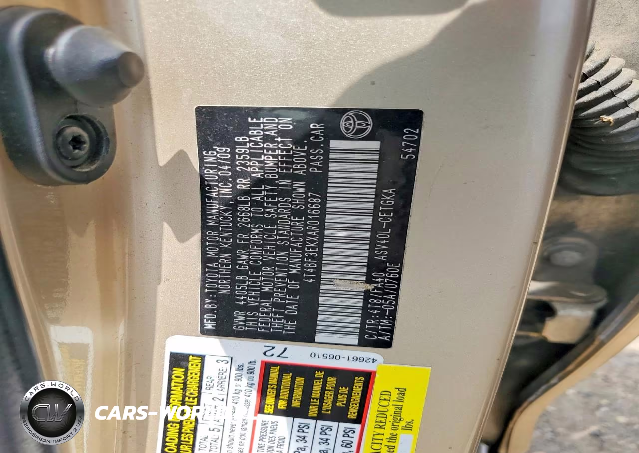 2010 Toyota Camry Xle VIN:4T4BF3EKXAR016687 - 12