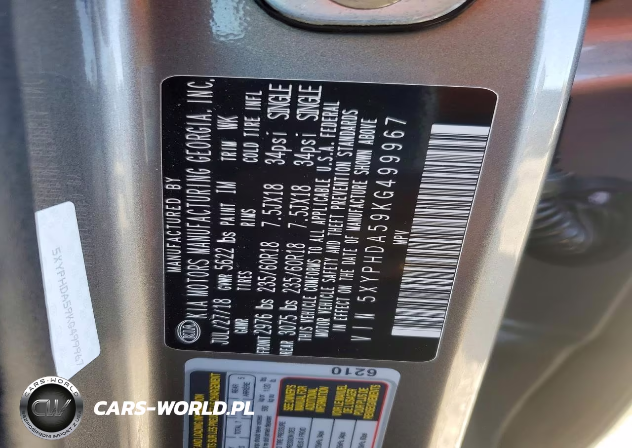 2019 Kia Sorento Ex V6 VIN:5XYPHDA59KG499967 - 13