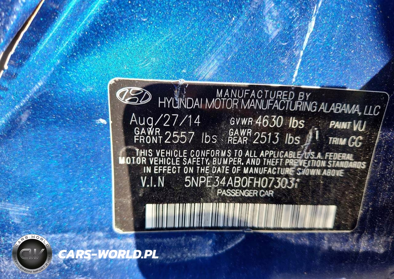 2015 Hyundai Sonata Sport VIN:5NPE34AB0FH073031 - 12