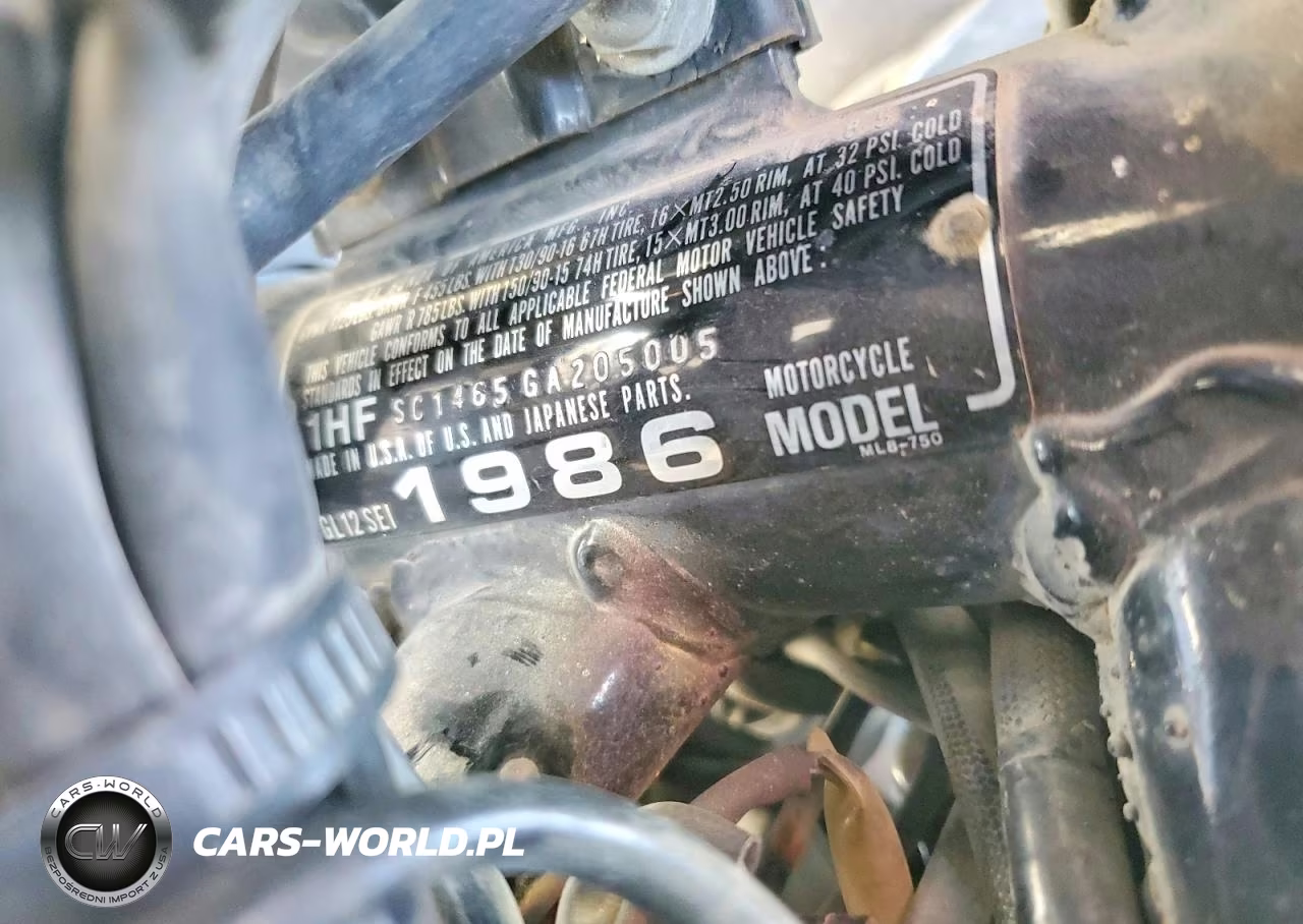 1986 Honda Gl12 Sei VIN:1HFSC1465GA205005 - 8
