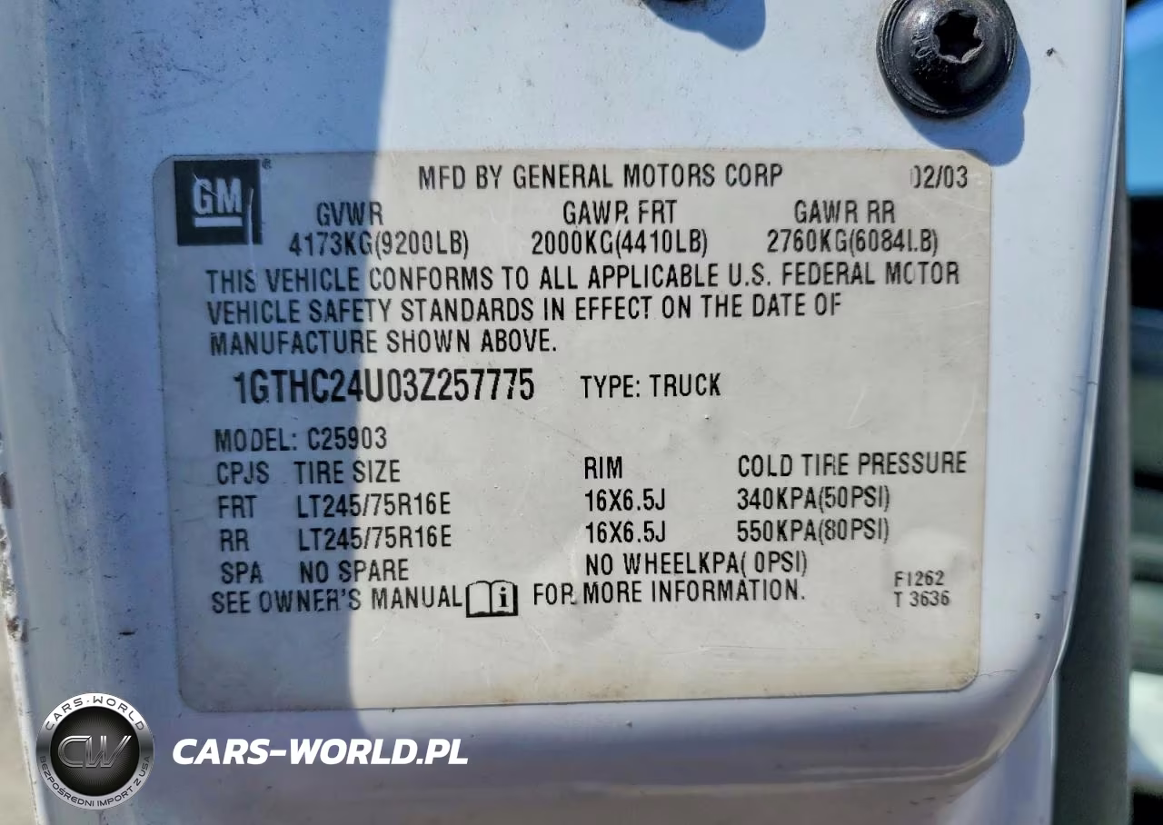 2003 GMC Sierra C2500 Heavy Duty VIN:1GTHC24U03Z257775 - 12