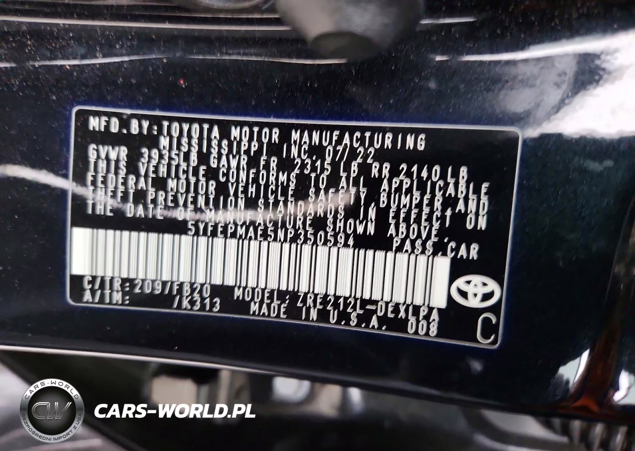 2022 Toyota Corolla Le VIN:5YFEPMAE5NP350594 - 12