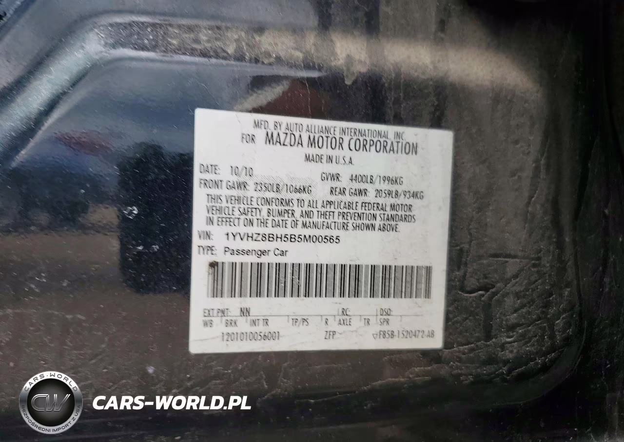 2011 Mazda 6 I VIN:1YVHZ8BH5B5M00565 - 12