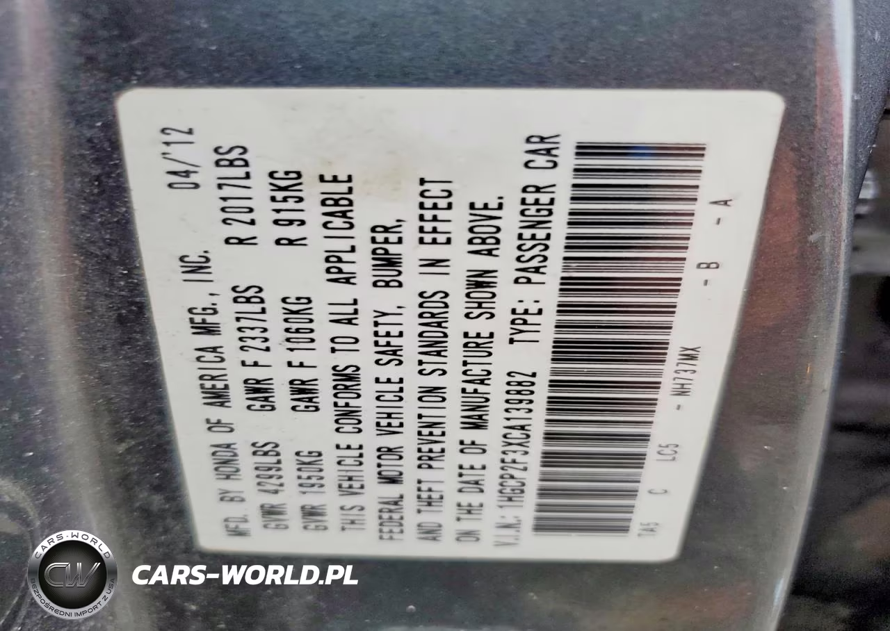 2012 Honda Accord Lx VIN:1HGCP2F3XCA139882 - 12