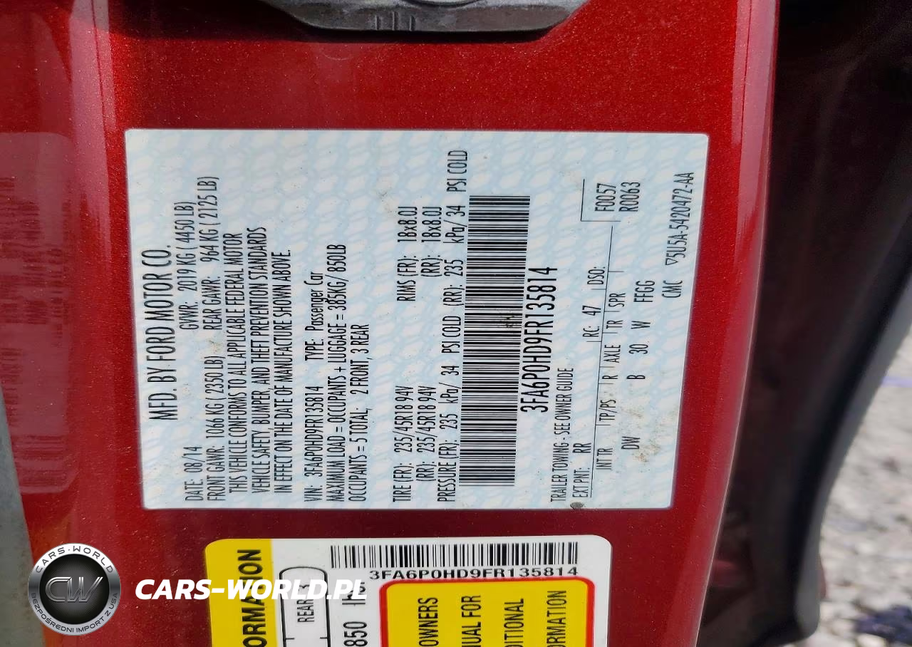 2015 Ford Fusion Se VIN:3FA6P0HD9FR135814 - 12