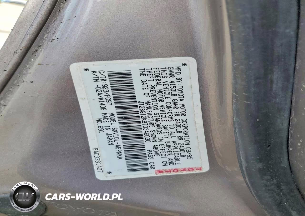 1996 Toyota Camry Le VIN:JT2BG12K8T0346030 - 12