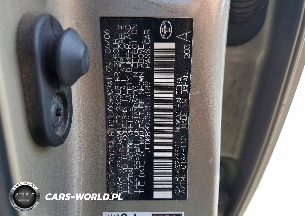 2006 Toyota Prius Base VIN:JTDKB20U967515189 - 12
