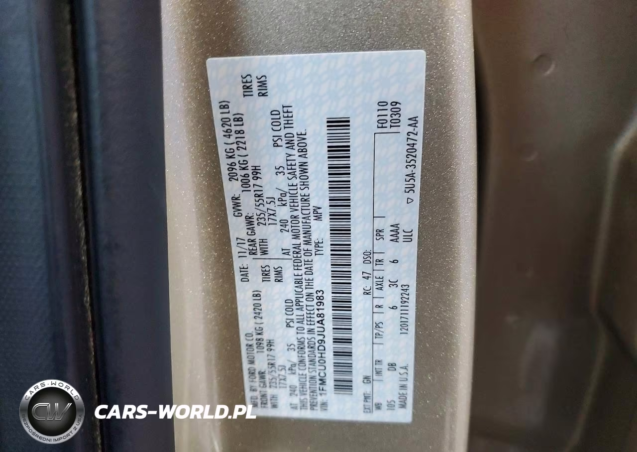 2018 Ford Escape Sel VIN:1FMCU0HD9JUA81983 - 13