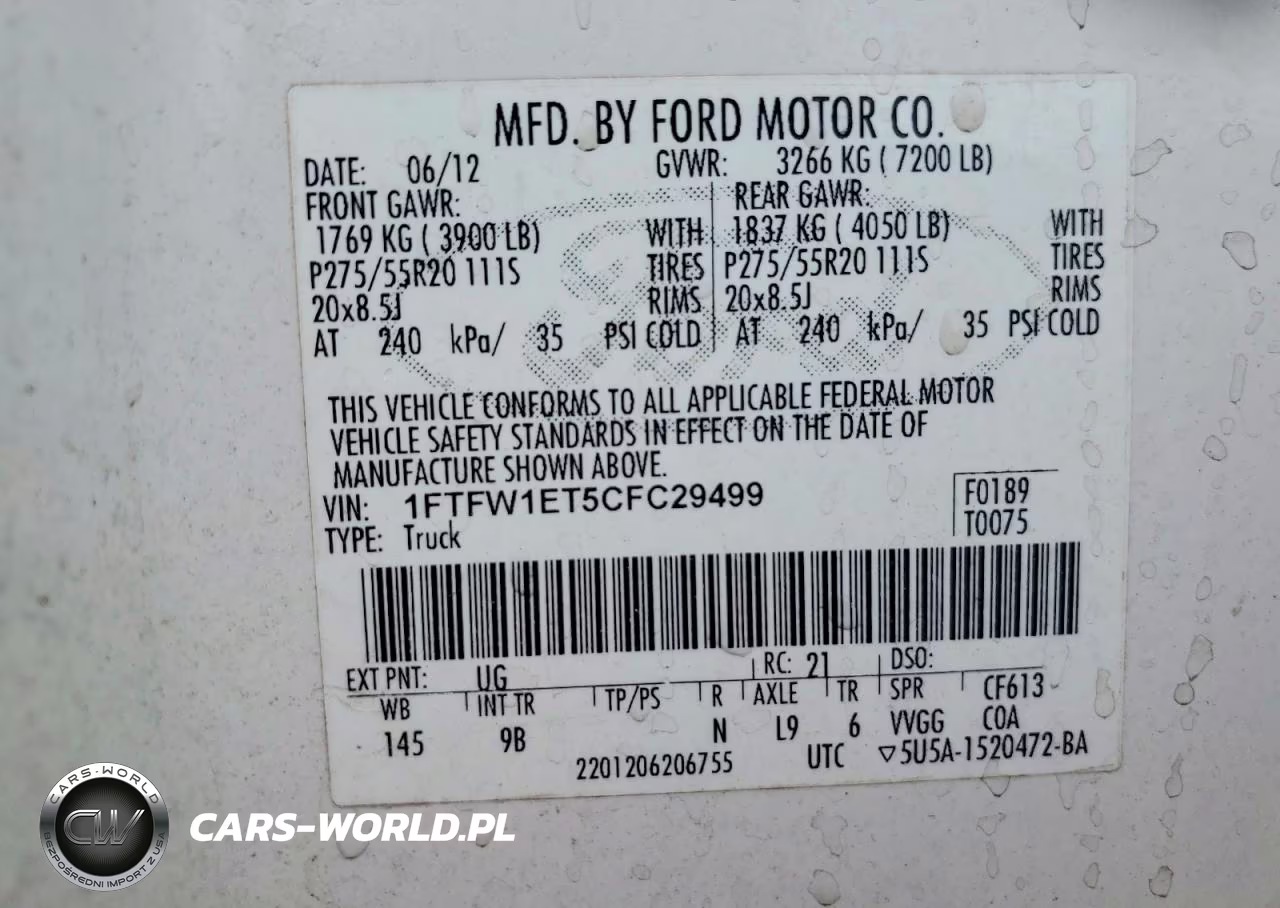 2012 Ford F150 Supercrew VIN:1FTFW1ET5CFC29499 - 13