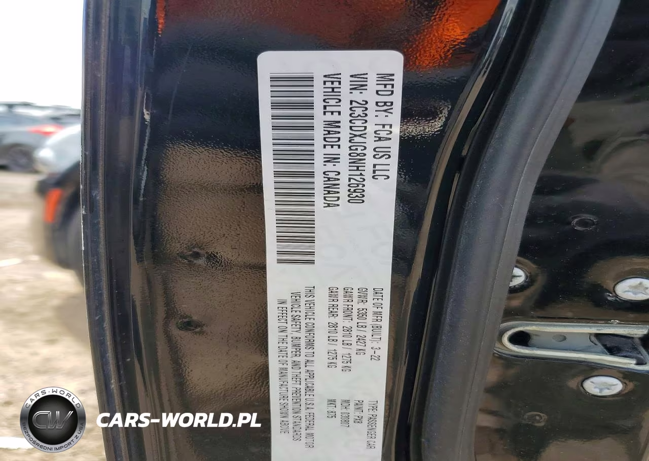 2022 Dodge Charger Sxt VIN:2C3CDXJG8NH126930 - 12