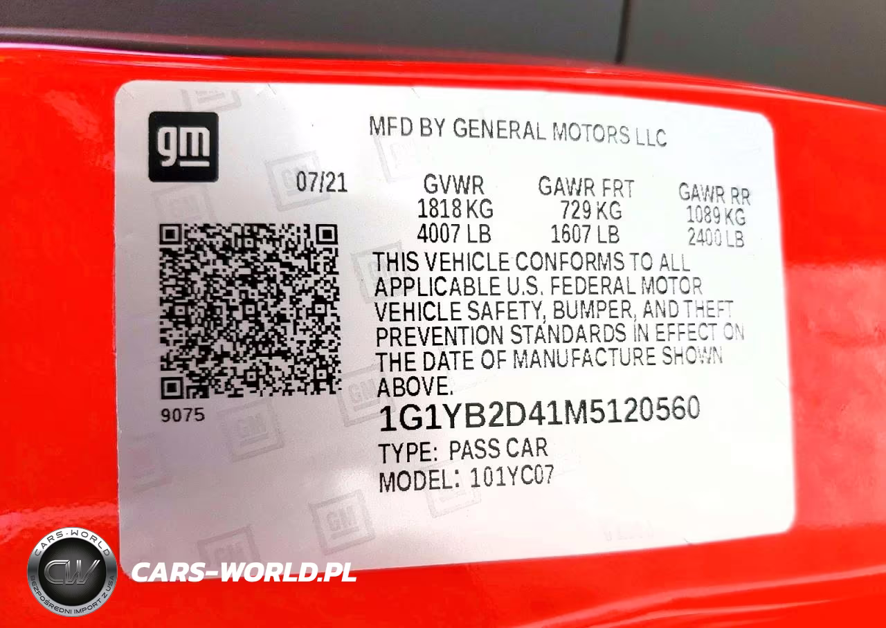 2021 Chevrolet Corvette Stingray 2Lt VIN:1G1YB2D41M5120560 - 13
