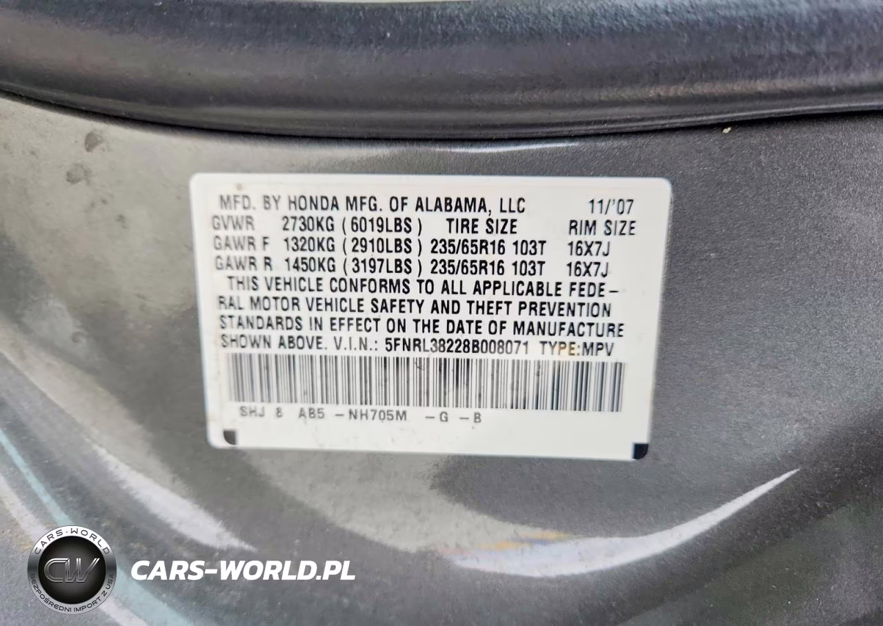 2008 Honda Odyssey Lx VIN:5FNRL38228B008071 - 13