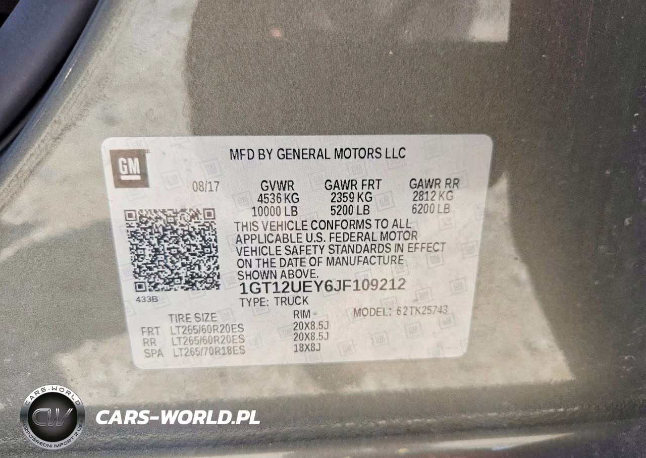 2018 GMC Sierra K2500 Denali VIN:1GT12UEY6JF109212 - 12