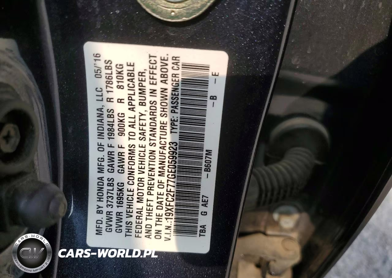 2016 Honda Civic Ex VIN:19XFC2F77GE059923 - 12