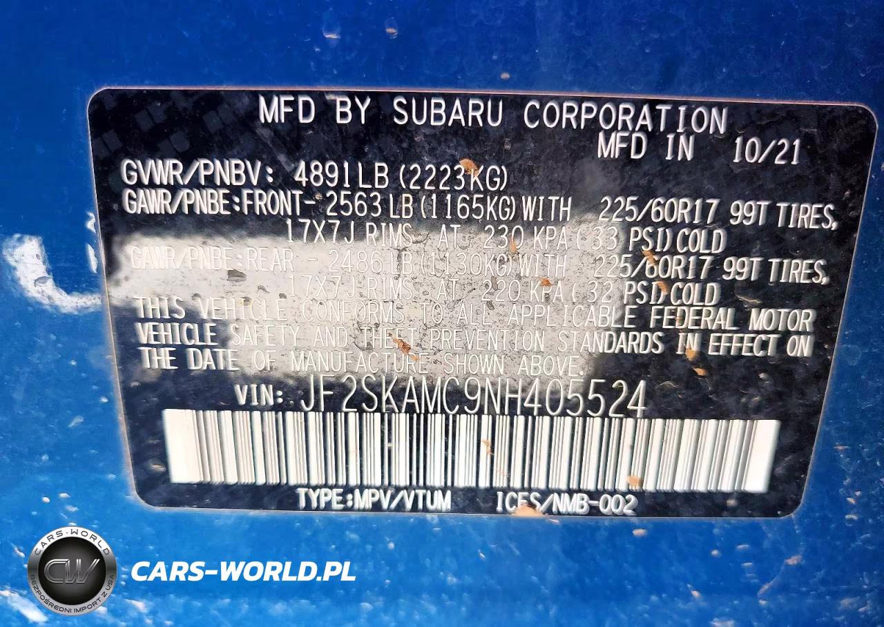 2022 Subaru Forester Wilderness VIN:JF2SKAMC9NH405524 - 14