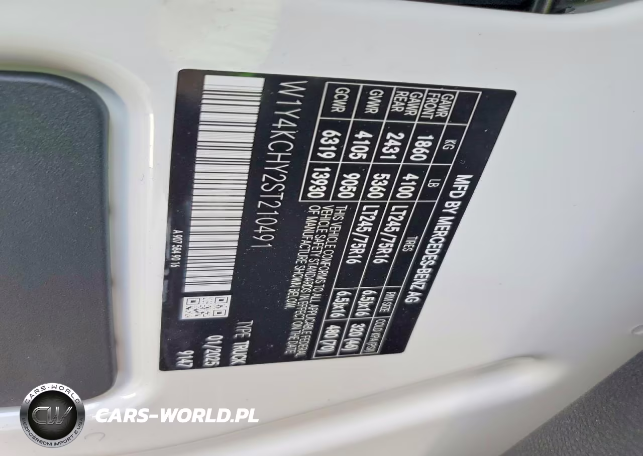 2025 Mercedes Benz Sprinter 2500 VIN:W1Y4KCHY2ST210491 - 12