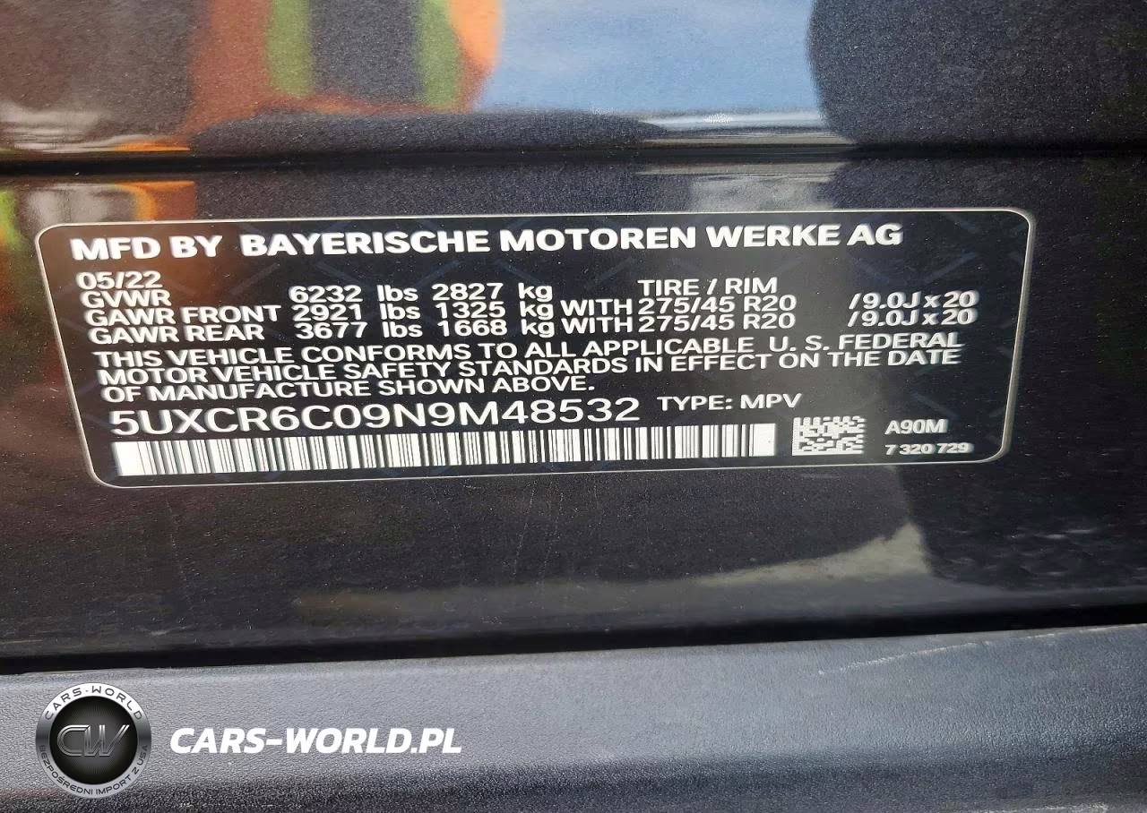 2022 BMW X5 xDrive40I VIN:5UXCR6C09N9M48532 - 14