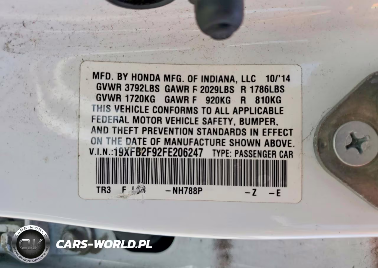 2015 Honda Civic Exl VIN:19XFB2F92FE206247 - 12