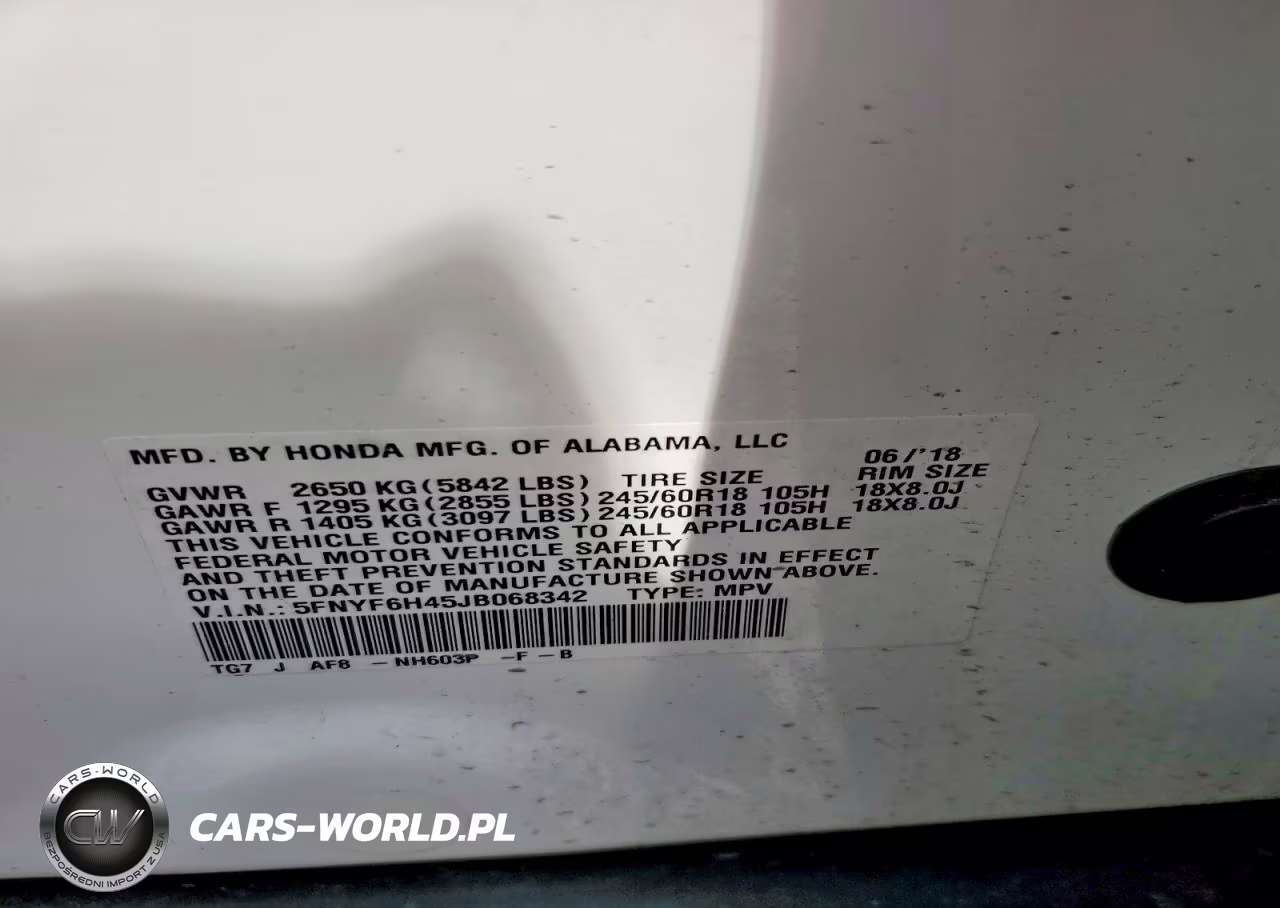 2018 Honda Pilot Ex VIN:5FNYF6H45JB068342 - 13