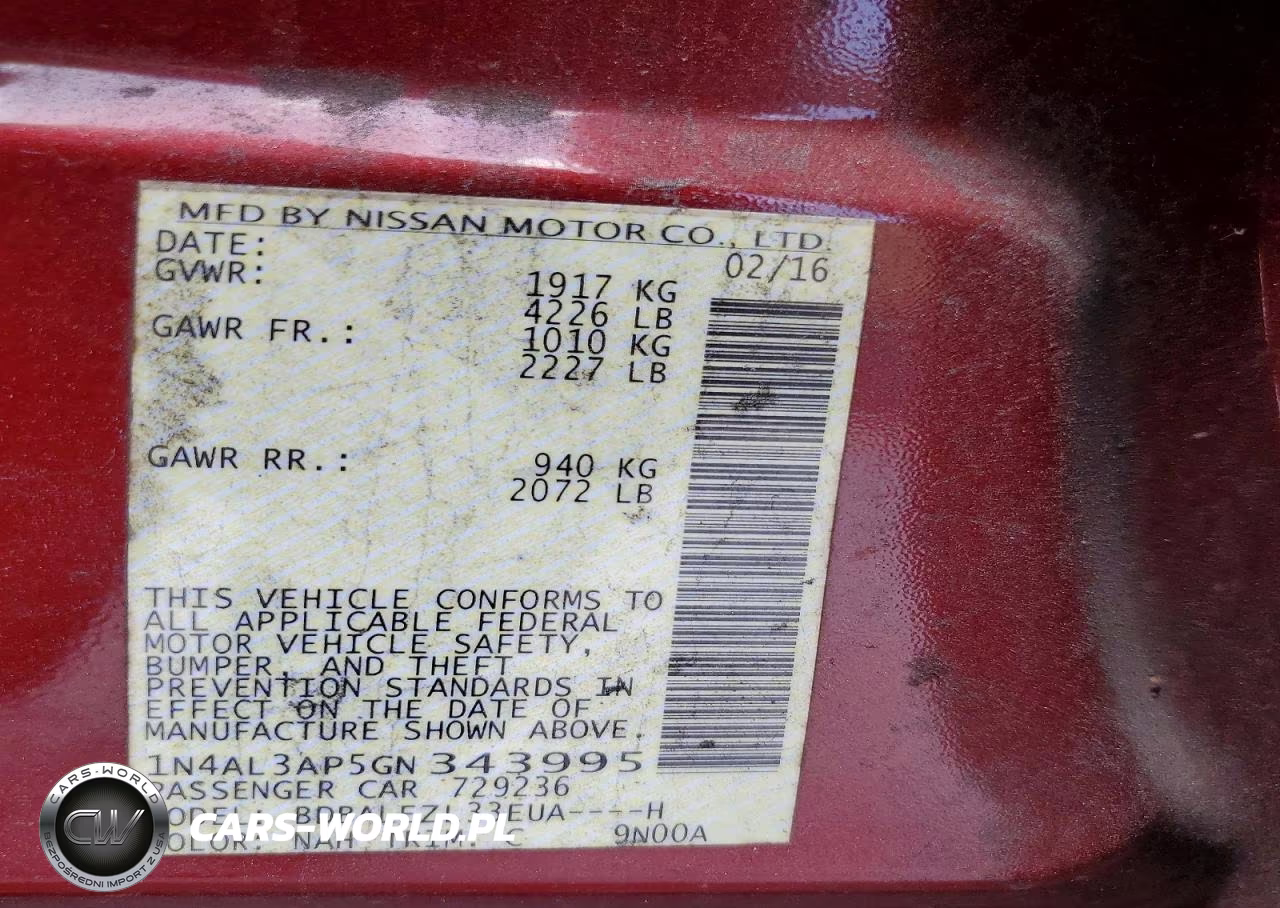 2016 Nissan Altima 2.5 S VIN:1N4AL3AP5GN343995 - 12