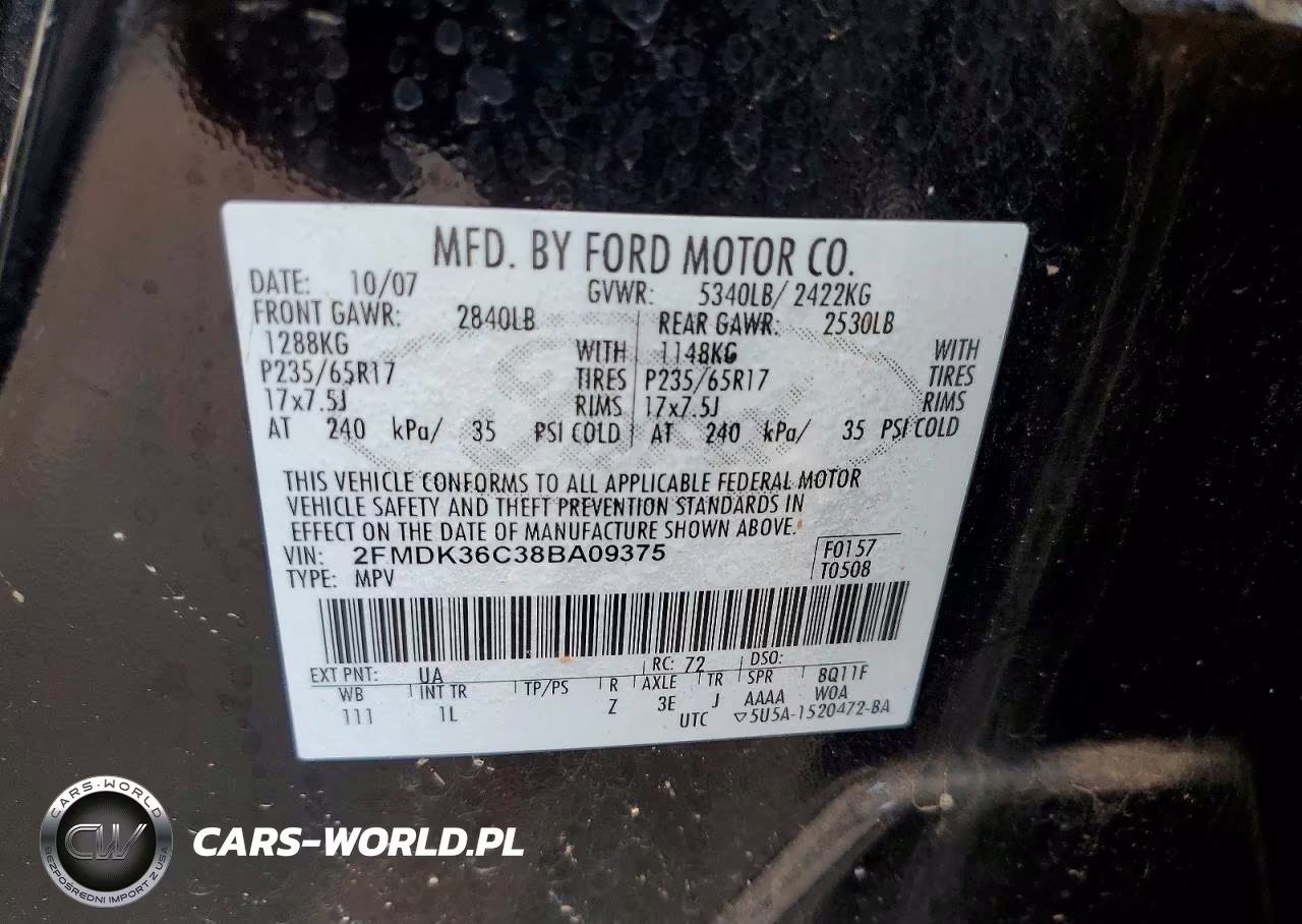 2008 Ford Edge Se VIN:2FMDK36C38BA09375 - 13