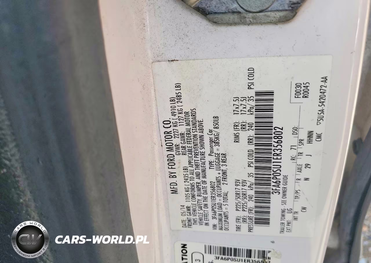 2014 Ford Fusion Titanium Phev VIN:3FA6P0SU1ER356802 - 12