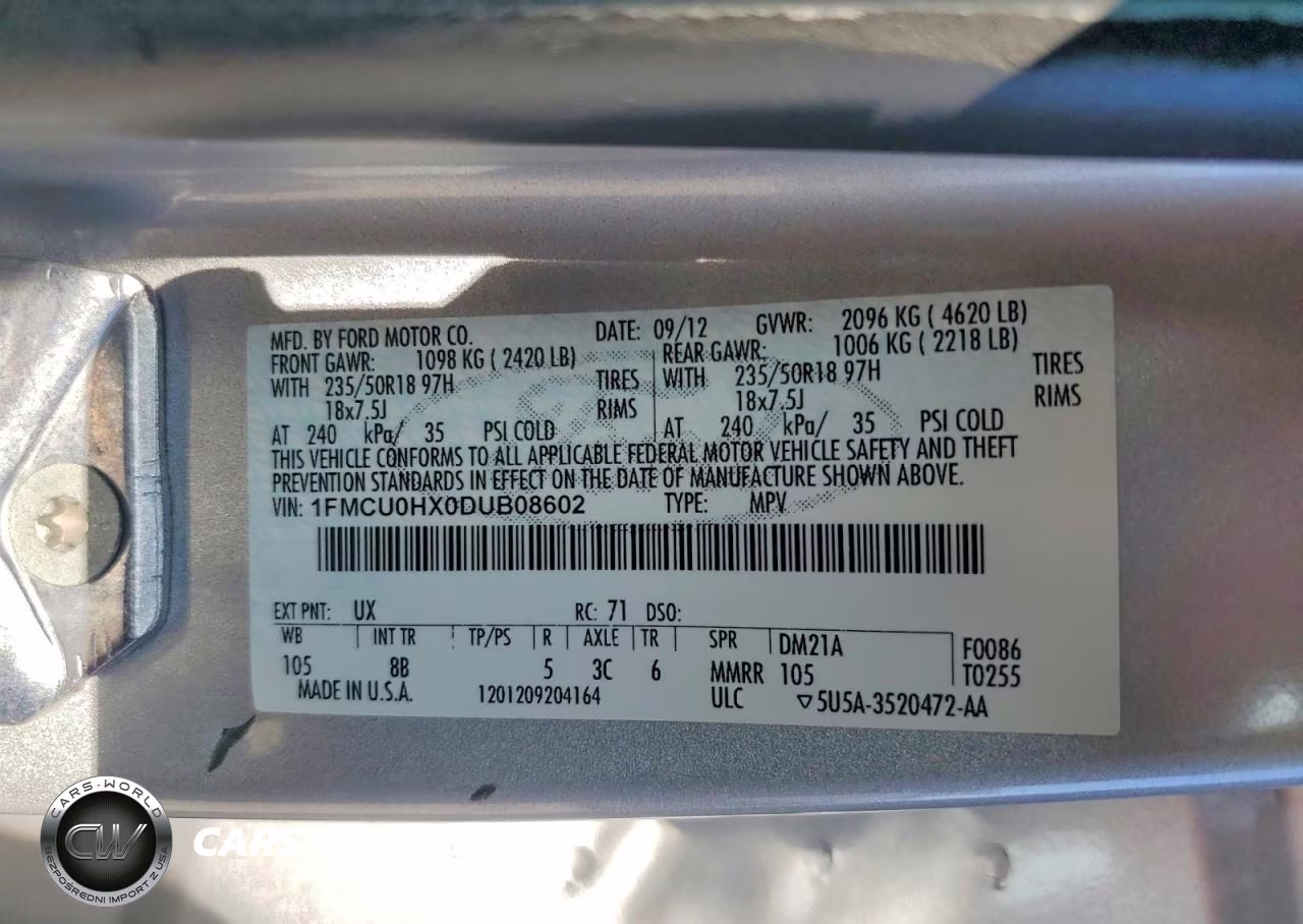 2013 Ford Escape Sel VIN:1FMCU0HX0DUB08602 - 12