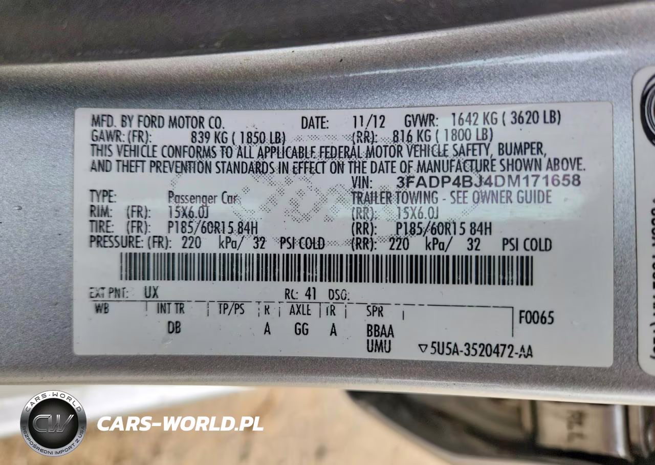2013 Ford Fiesta Se VIN:3FADP4BJ4DM171658 - 12