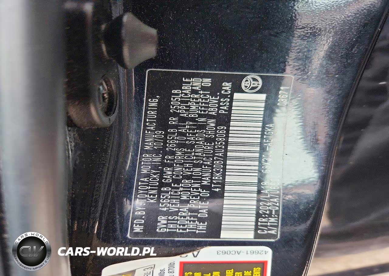 2010 Toyota Avalon Xls VIN:4T1BK3DB7AU358069 - 13