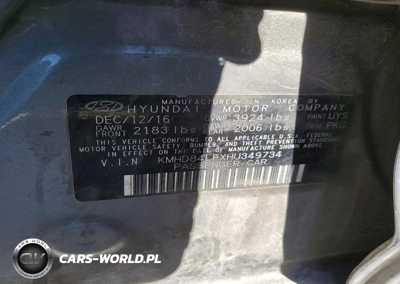 2017 Hyundai Elantra Limited VIN:KMHD84LFXHU349734 - 13