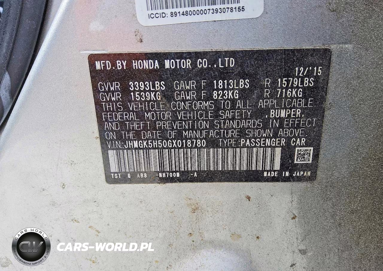 2016 Honda Fit Lx VIN:JHMGK5H50GX018780 - 12